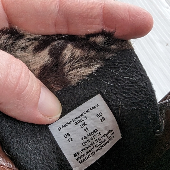 SPERRY Girls Fashion Saltwater Tall Leather Lace-up Winter Boots size 12 - Picture 10 of 10